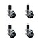 Service Caster 3'' SS Hard Rubber Swivel 1-3/4'' Expanding Stem Caster Set with Brake, 4PK SCC-SSEX20S314-HRS-TLB-134-4 - alternate 1